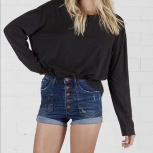 ONE Teaspoon Harlets High Waist Bonnie Blue Shorts